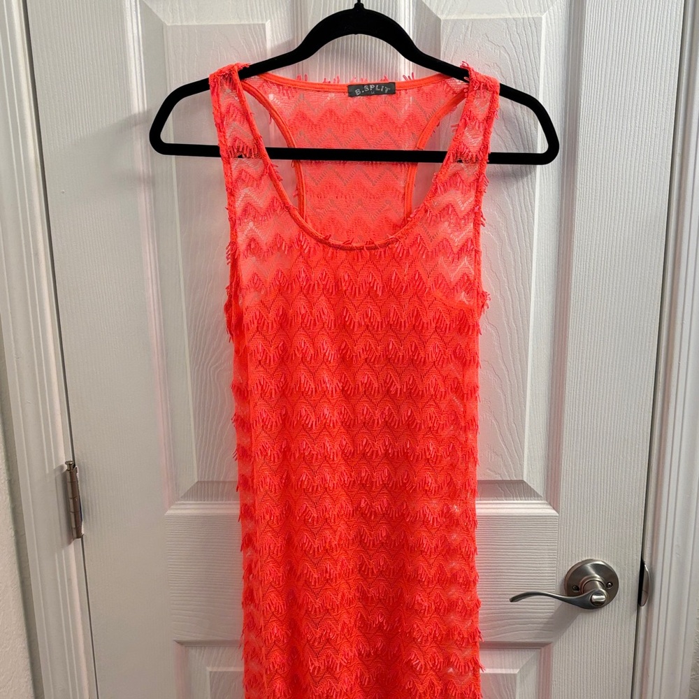 Vibrant Banana Split Orange Sleeveless Dress or Swim Cover-up Size M- HOT!!